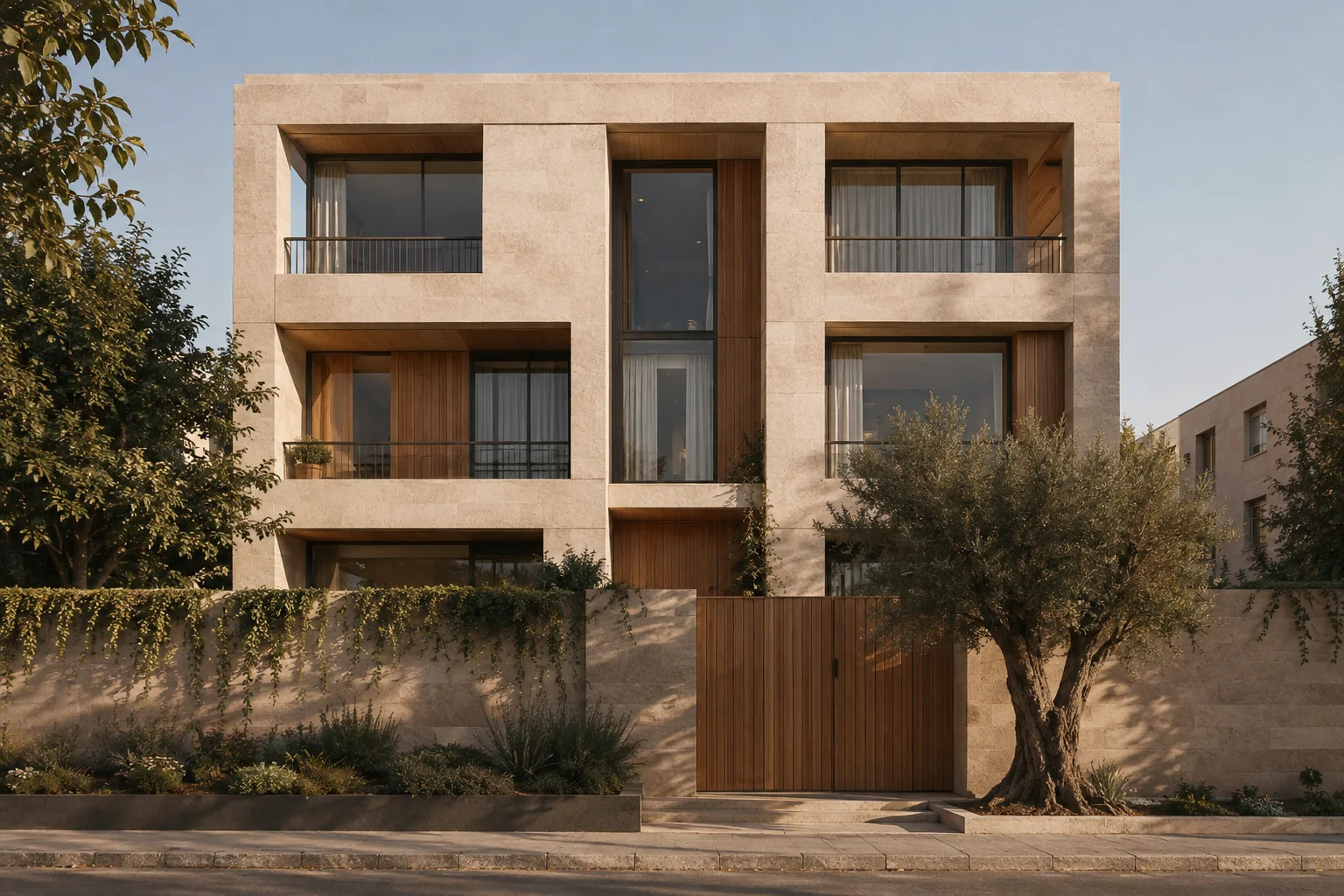Concept rendering of The Willow Residence, a limestone apartment building